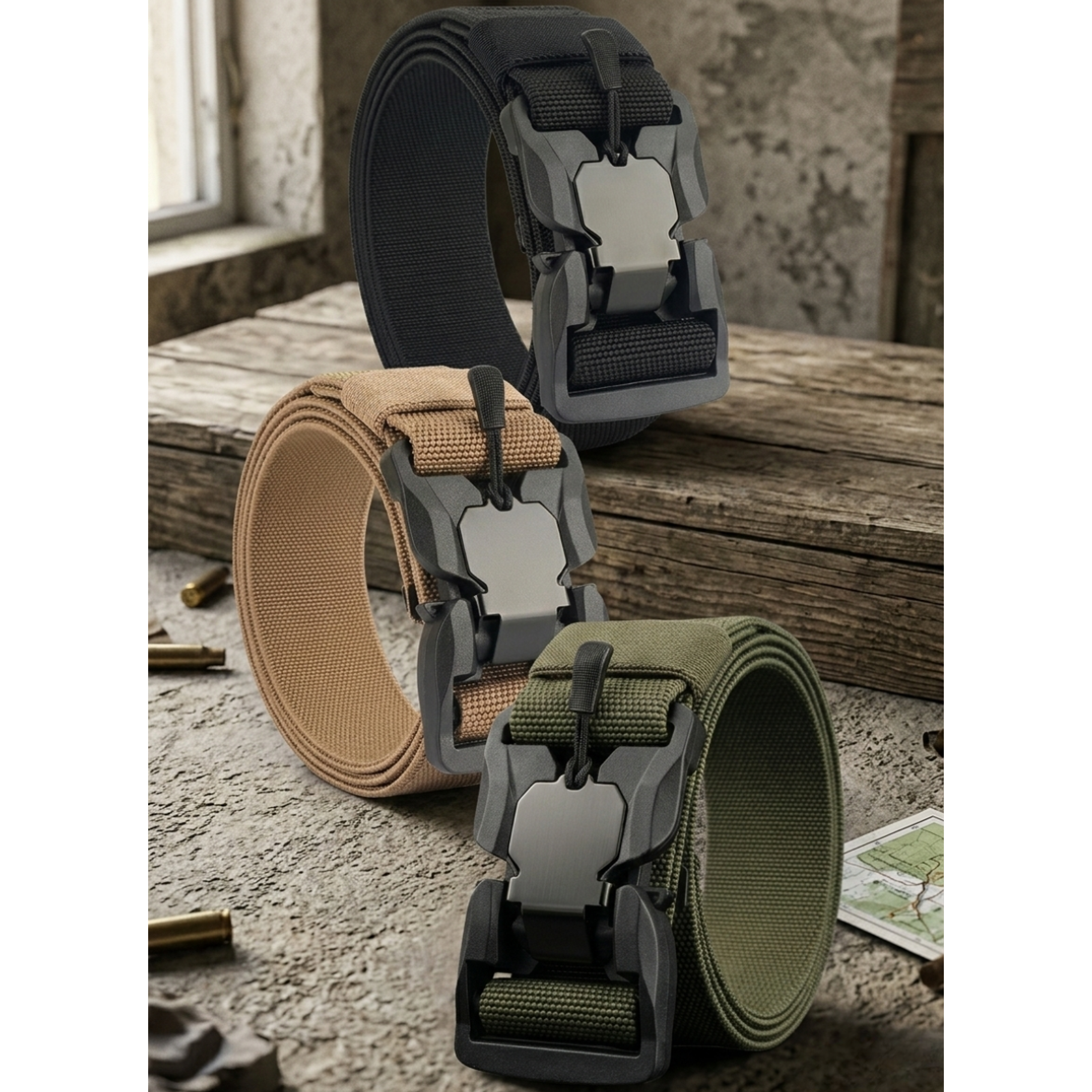 Cinturón Táctico Militar de Nylon con Hebilla de Liberación Rápida - Ajustable y de Alta Resistencia 1