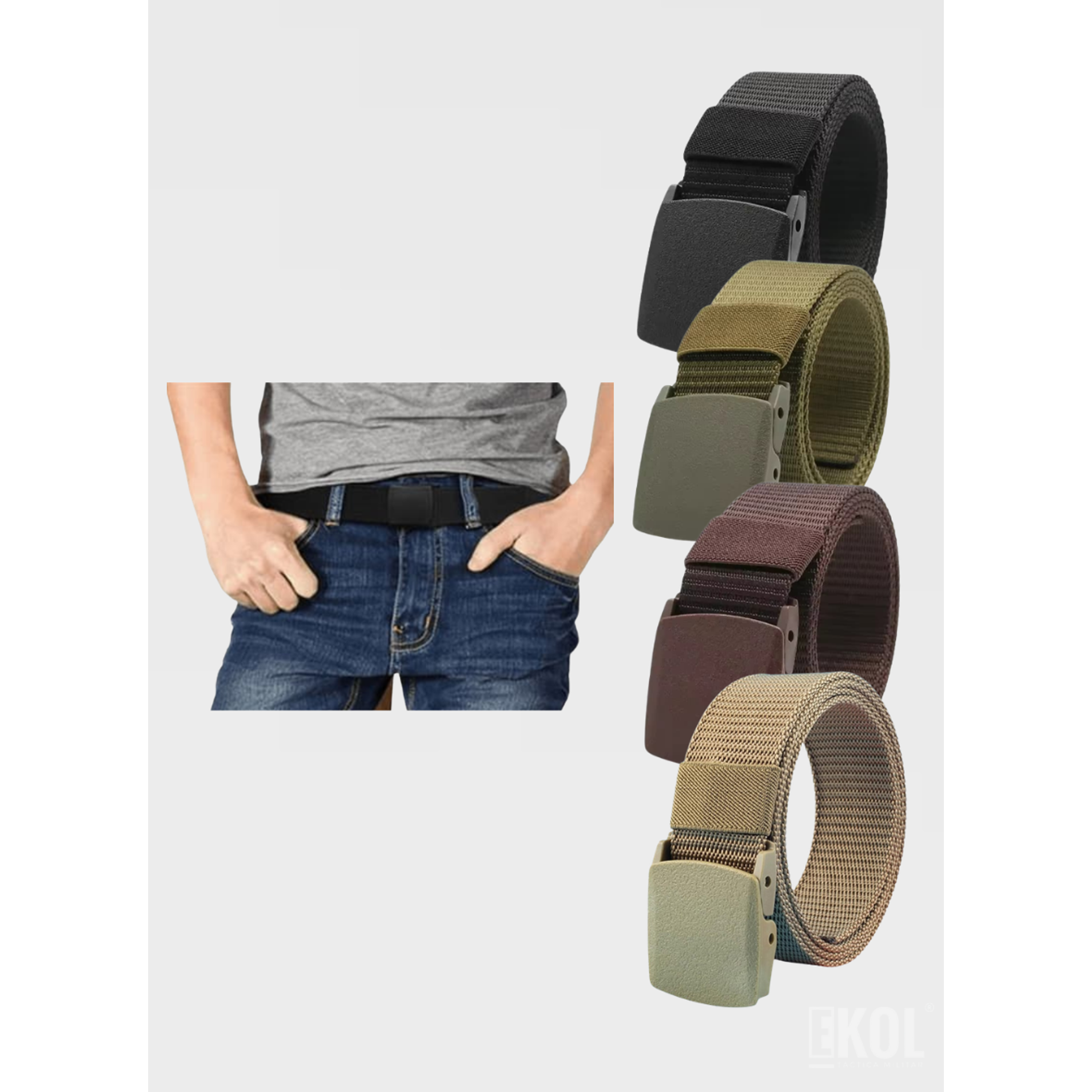 Cinturón de Trabajo en Lona de Nailon: Correa de Uso Rudo con Hebilla Automática de Plástico 9