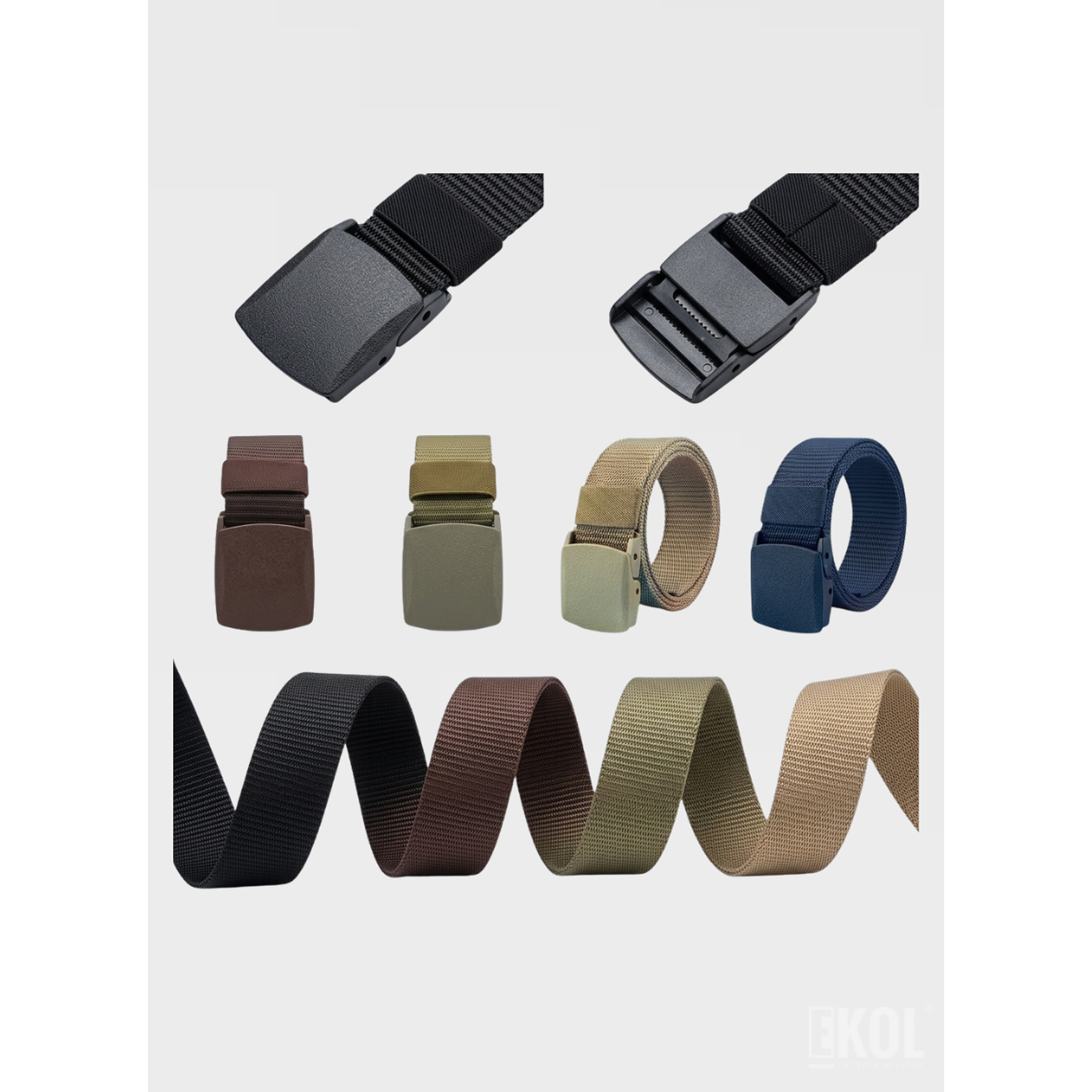 Cinturón de Trabajo en Lona de Nailon: Correa de Uso Rudo con Hebilla Automática de Plástico 10
