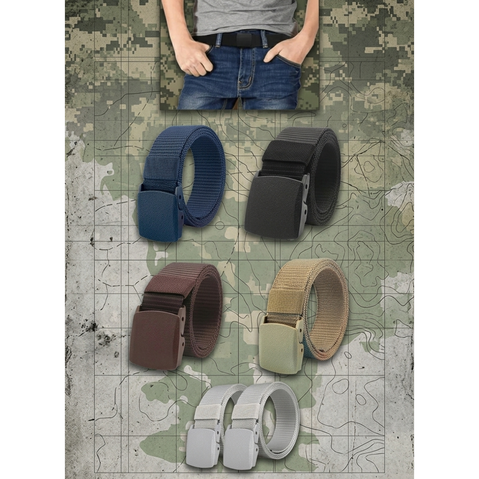 Cinturón de Trabajo en Lona de Nailon: Correa de Uso Rudo con Hebilla Automática de Plástico 1