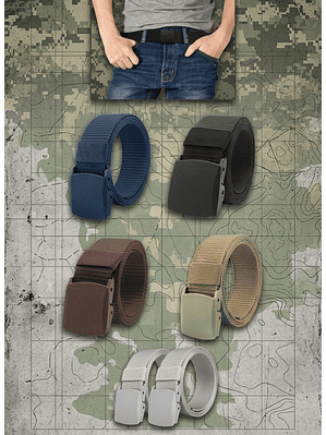 Cinturón de Trabajo en Lona de Nailon: Correa de Uso Rudo con Hebilla Automática de Plástico