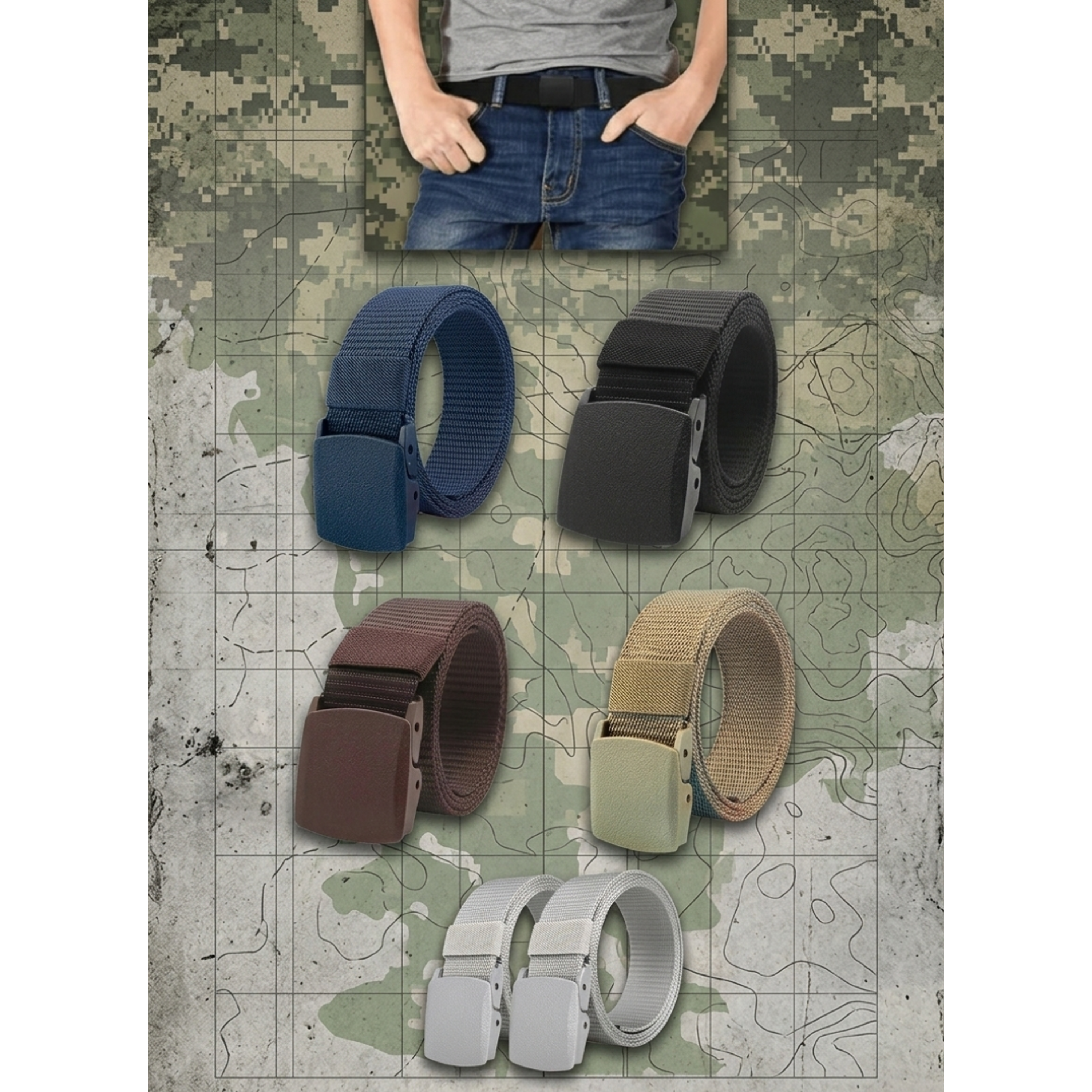 Cinturón de Trabajo en Lona de Nailon: Correa de Uso Rudo con Hebilla Automática de Plástico 1