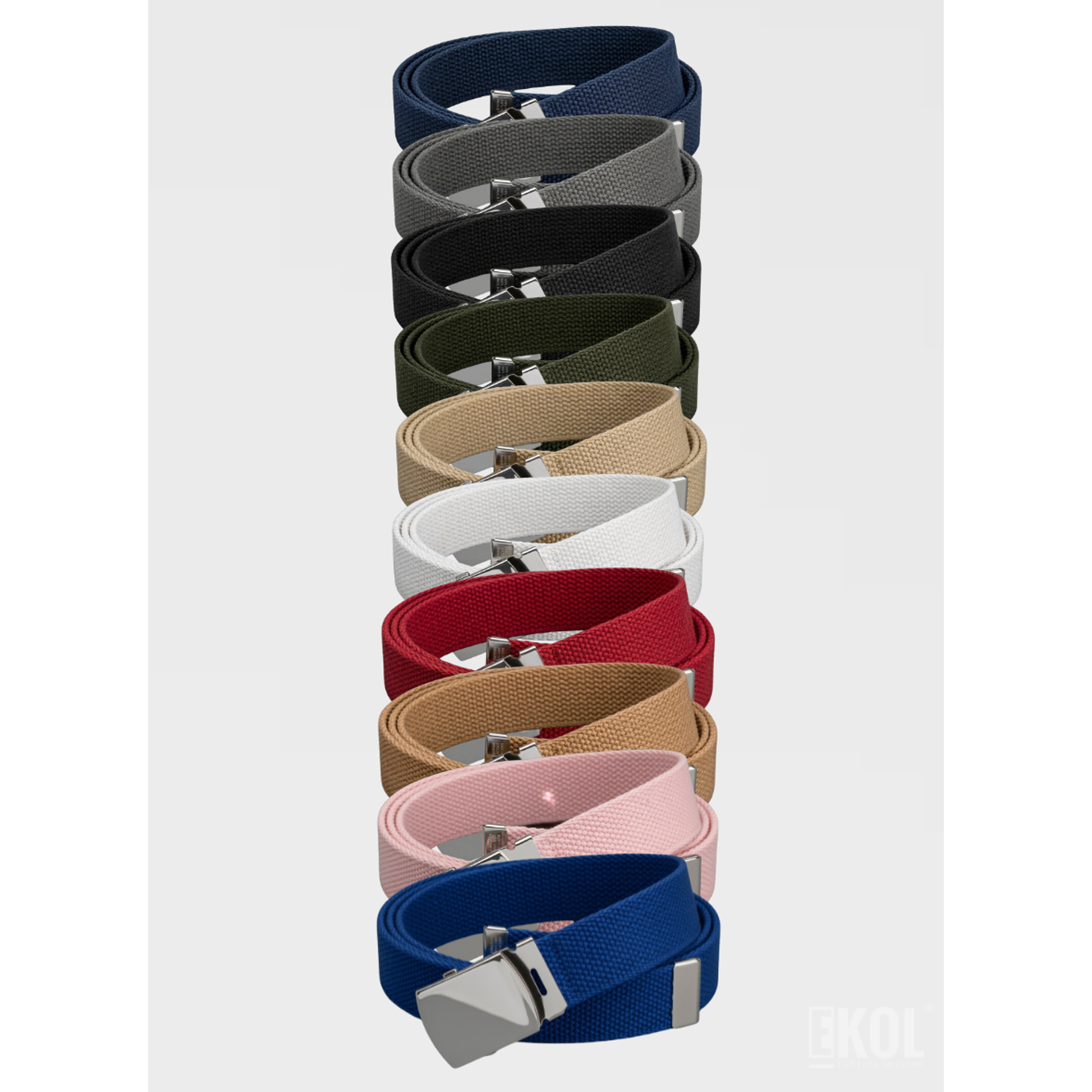 Cinturón Táctico Militar de Lona y Nailon - Hebilla Metálica Reforzada - 110cm 12