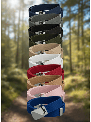 Cinturón Táctico Militar de Lona y Nailon - Hebilla Metálica Reforzada - 110cm