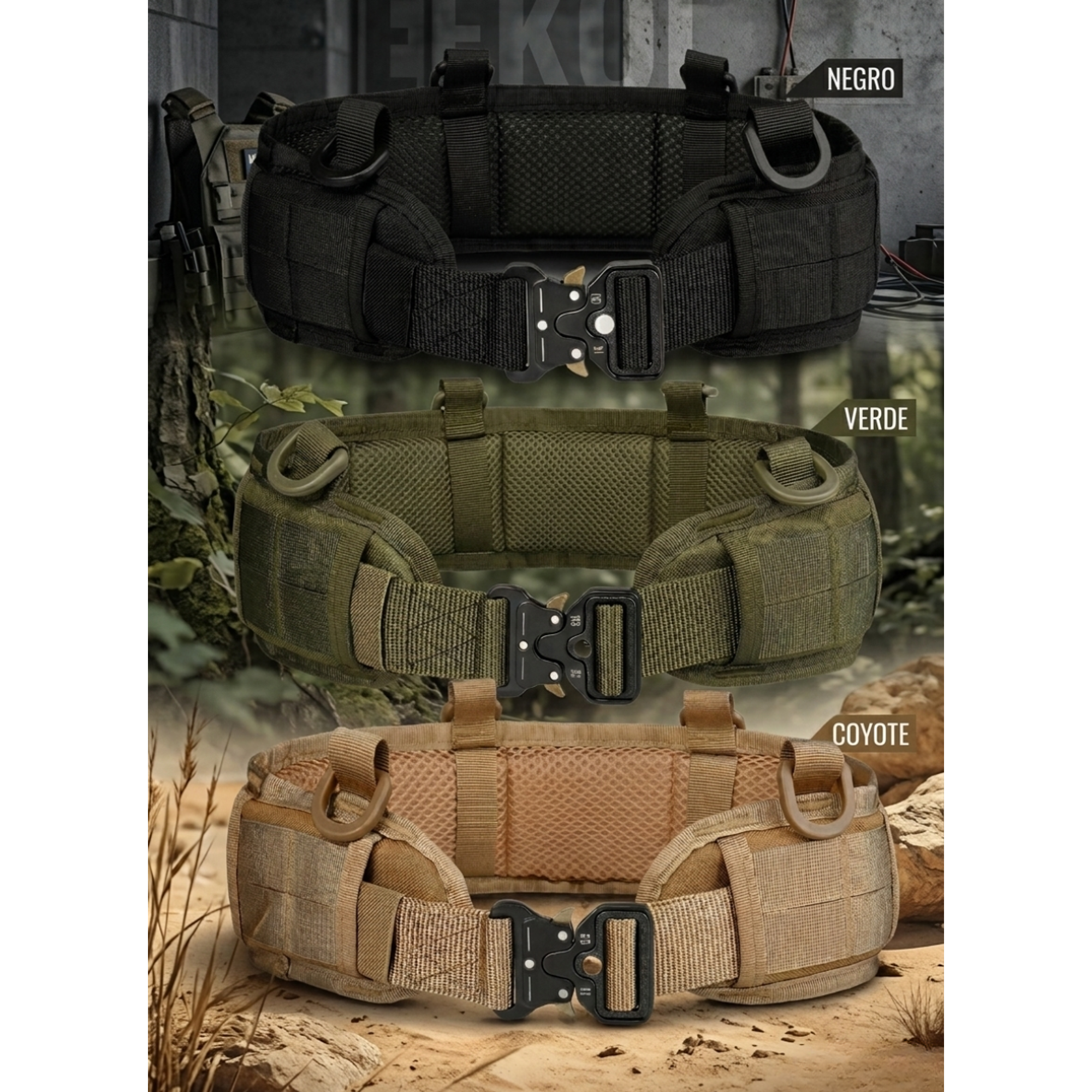 Cinturón Soporte de Cintura Táctico Molle Multifunción Airsoft y Outdoor 1