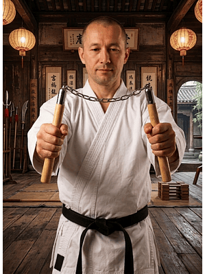 Nunchaku Madera Practico Artes Marciales 31 cm