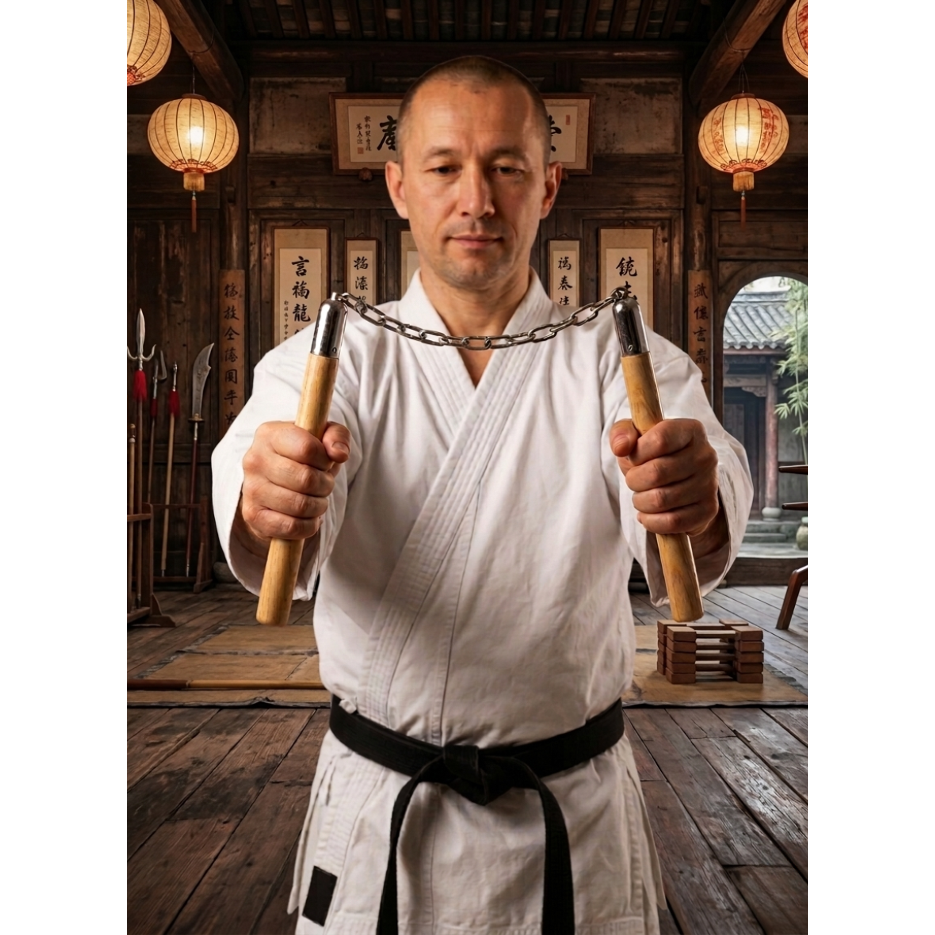 Nunchaku Madera Practico Artes Marciales 31 cm 1