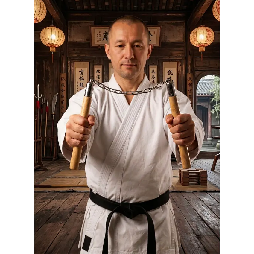 Nunchaku Madera Practico Artes Marciales 31 cm 1