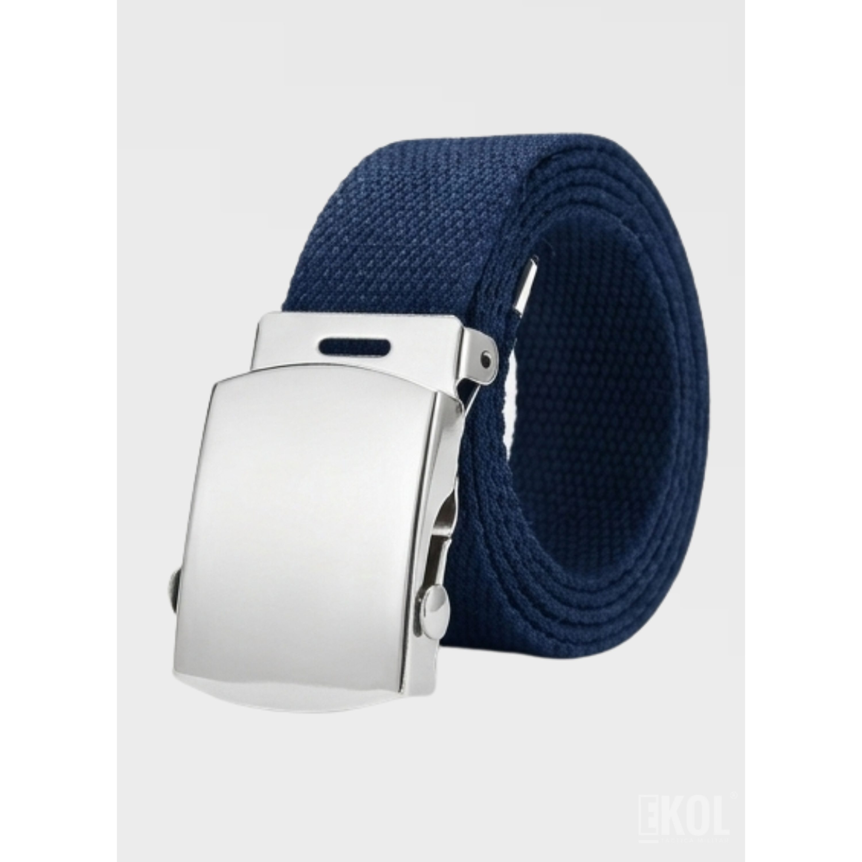  Cinturón Militar Lona Nailon Hebilla Metalizada Básico 125cm 5