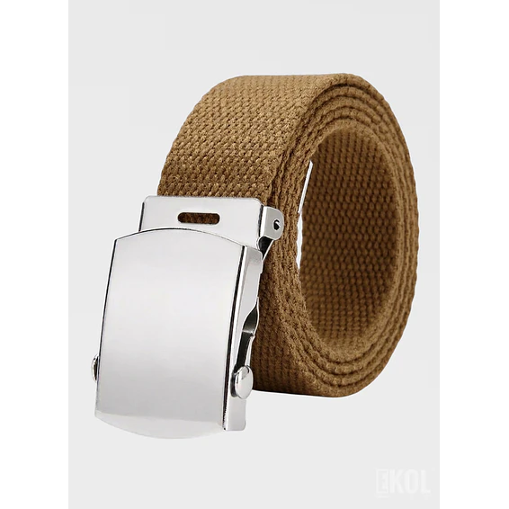  Cinturón Militar Lona Nailon Hebilla Metalizada Básico 125cm 8