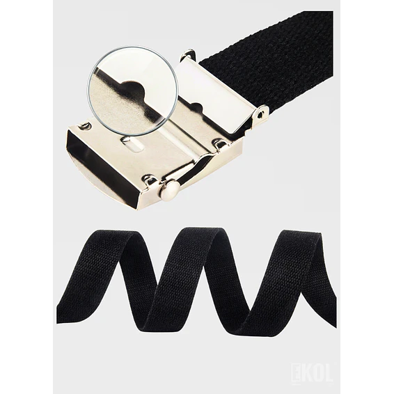  Cinturón Militar Lona Nailon Hebilla Metalizada Básico 125cm 3
