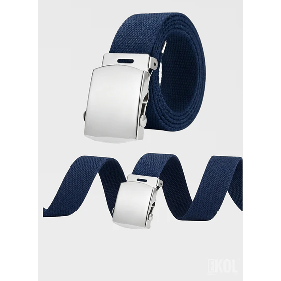  Cinturón Militar Lona Nailon Hebilla Metalizada Básico 125cm 6