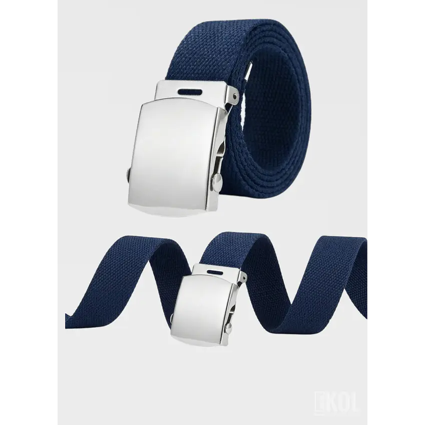  Cinturón Militar Lona Nailon Hebilla Metalizada Básico 125cm 6