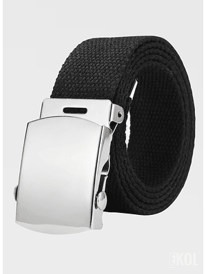  Cinturón Militar Lona Nailon Hebilla Metalizada Básico 125cm