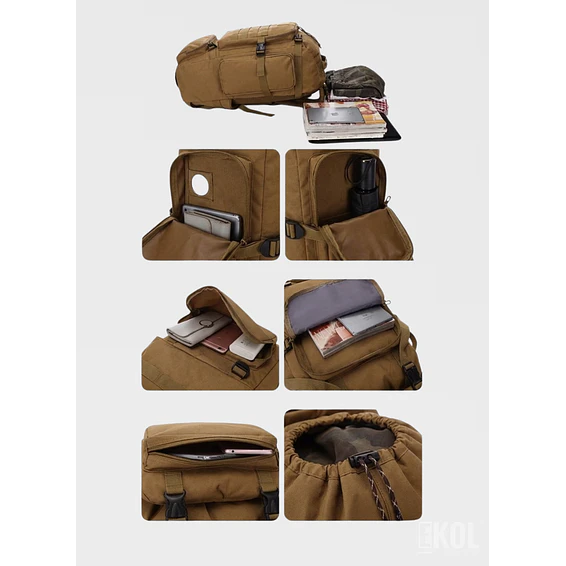 Mochila Táctica Militar 80L Impermeable - Sistema Molle y Gran Capacidad para Camping y Trekking 5