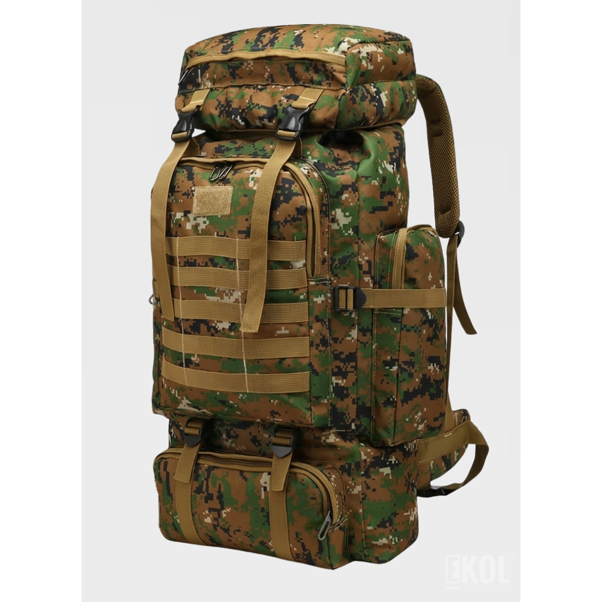 Mochila Táctica Militar 80L Impermeable - Sistema Molle y Gran Capacidad para Camping y Trekking 6