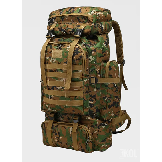 Mochila Táctica Militar 80L Impermeable - Sistema Molle y Gran Capacidad para Camping y Trekking 6