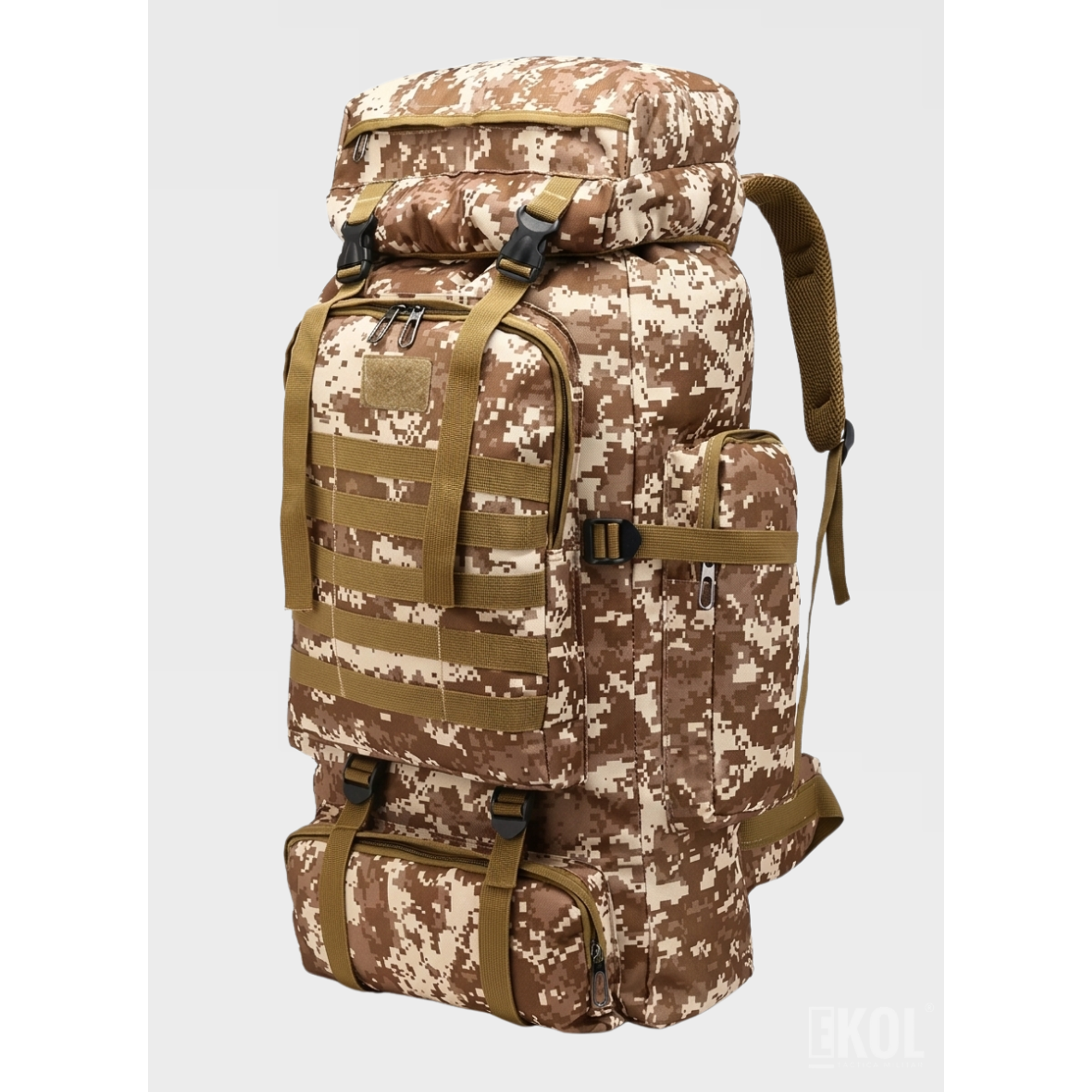Mochila Táctica Militar 80L Impermeable - Sistema Molle y Gran Capacidad para Camping y Trekking 7