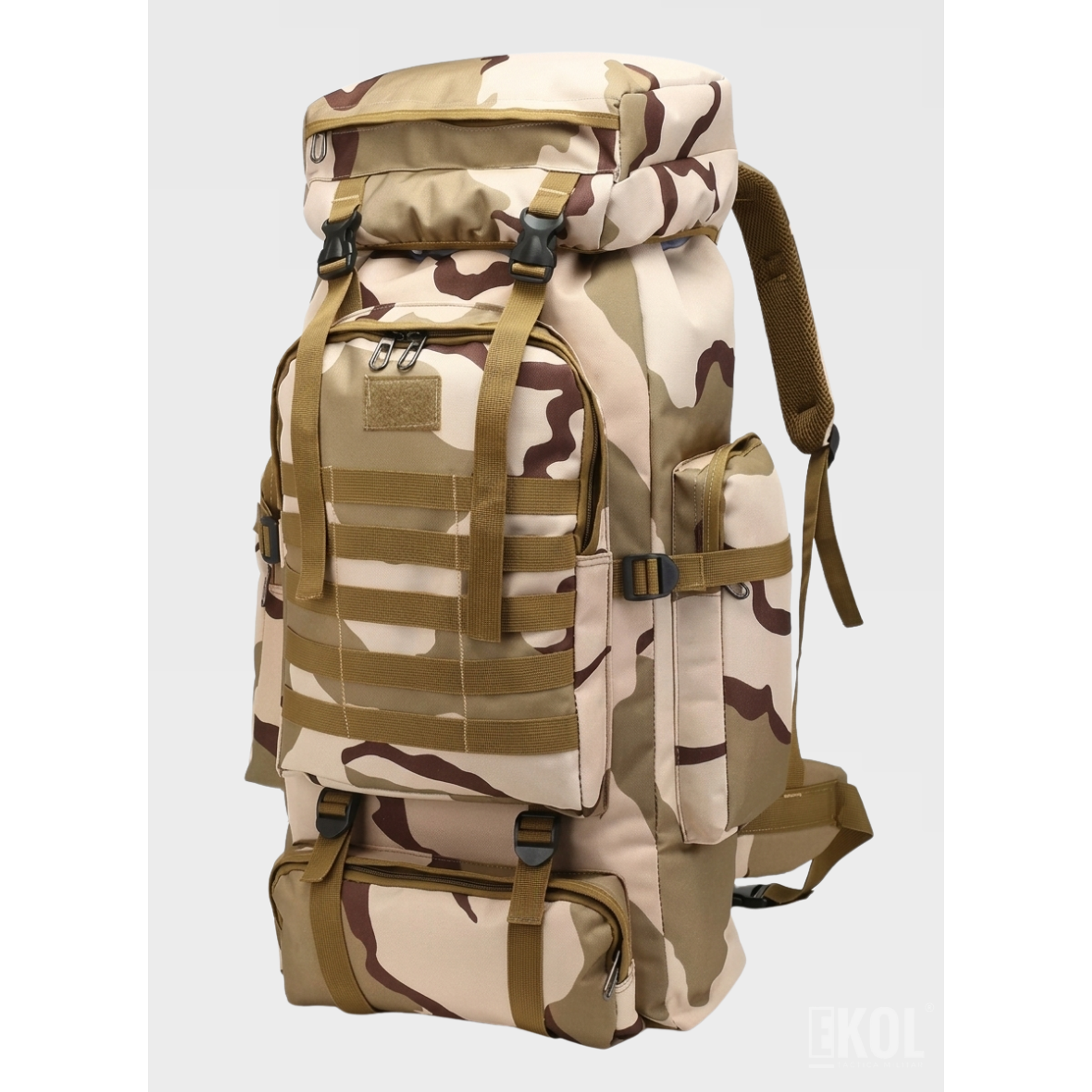 Mochila Táctica Militar 80L Impermeable - Sistema Molle y Gran Capacidad para Camping y Trekking 8