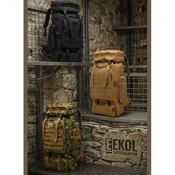 Mochila Táctica Militar 80L Impermeable - Sistema Molle y Gran Capacidad para Camping y Trekking 1