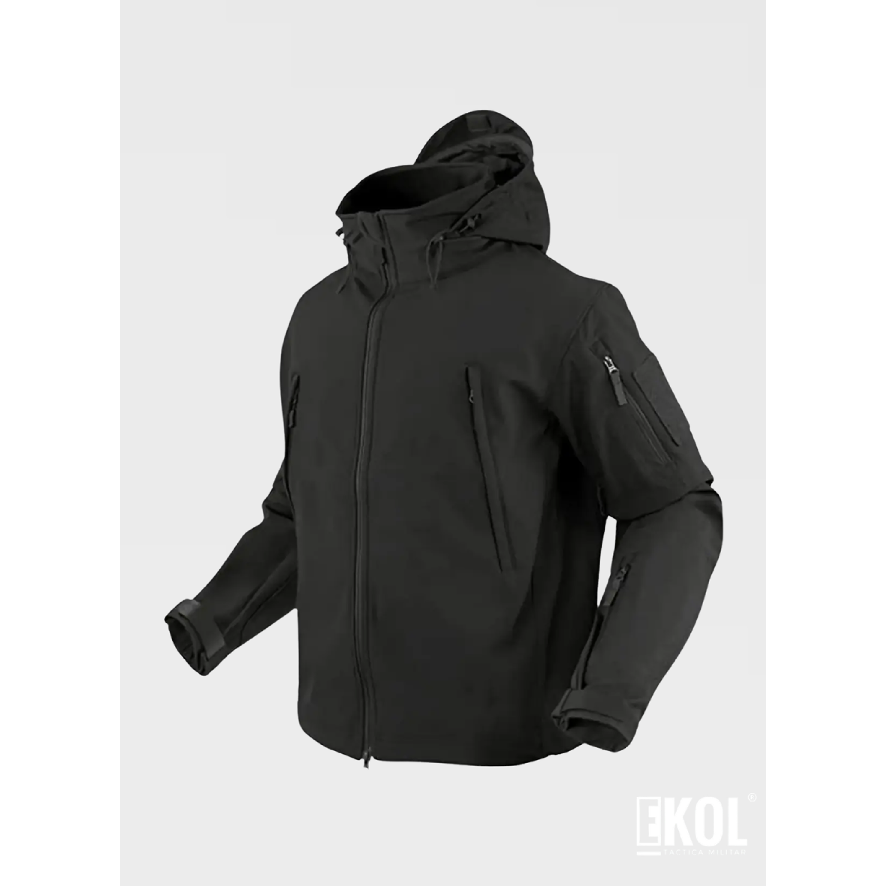 CHAQUETA  SOFTSHELL CON CAPUCHA – IMPERMEABLE, RESISTENTE  VERSÁTIL 4