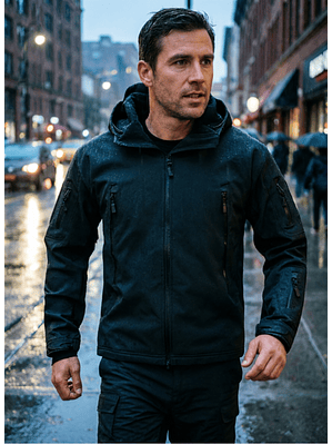 CHAQUETA  SOFTSHELL CON CAPUCHA – IMPERMEABLE, RESISTENTE  VERSÁTIL