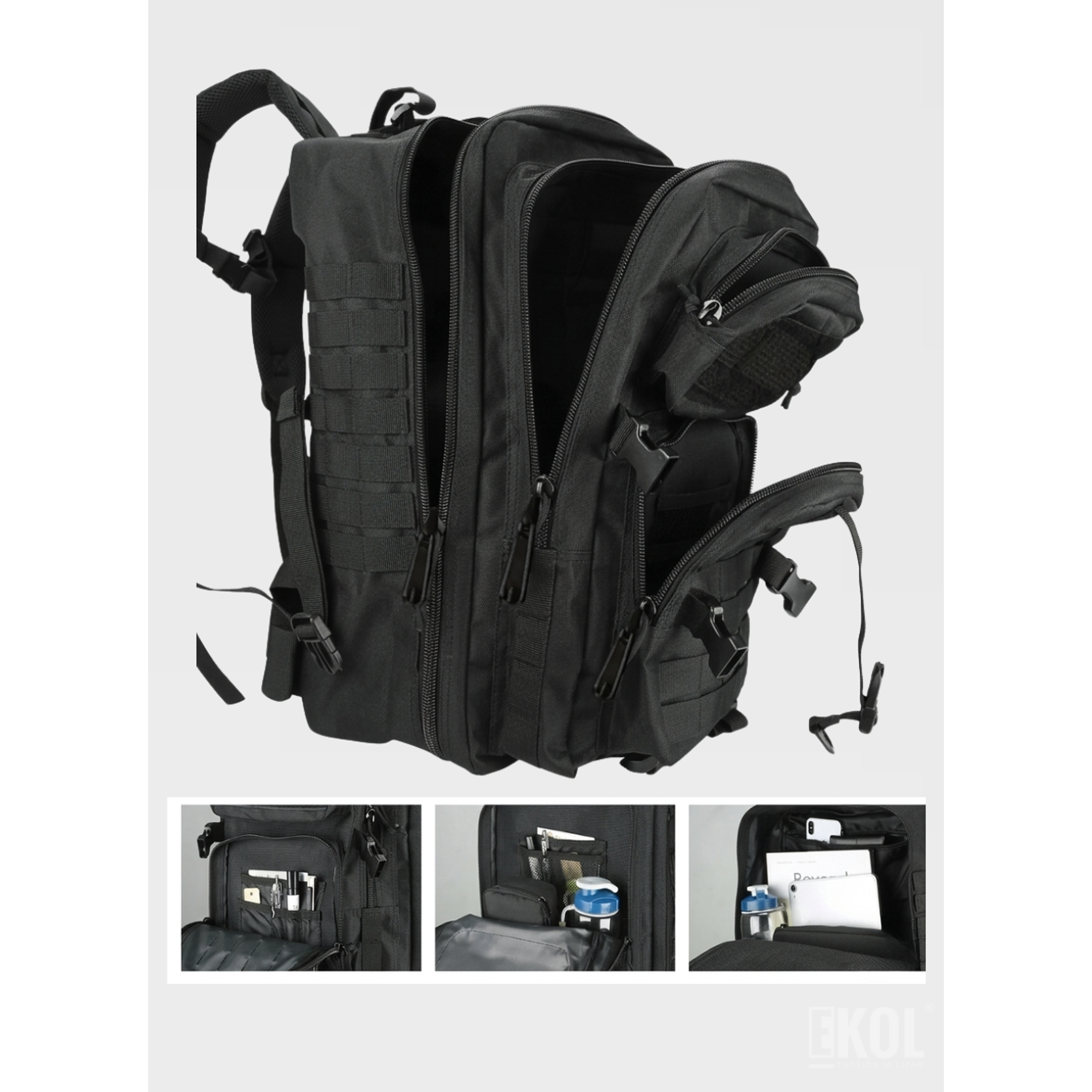 Mochila De Asalto Táctica 25l 3P Trekking Camping Resistente 4