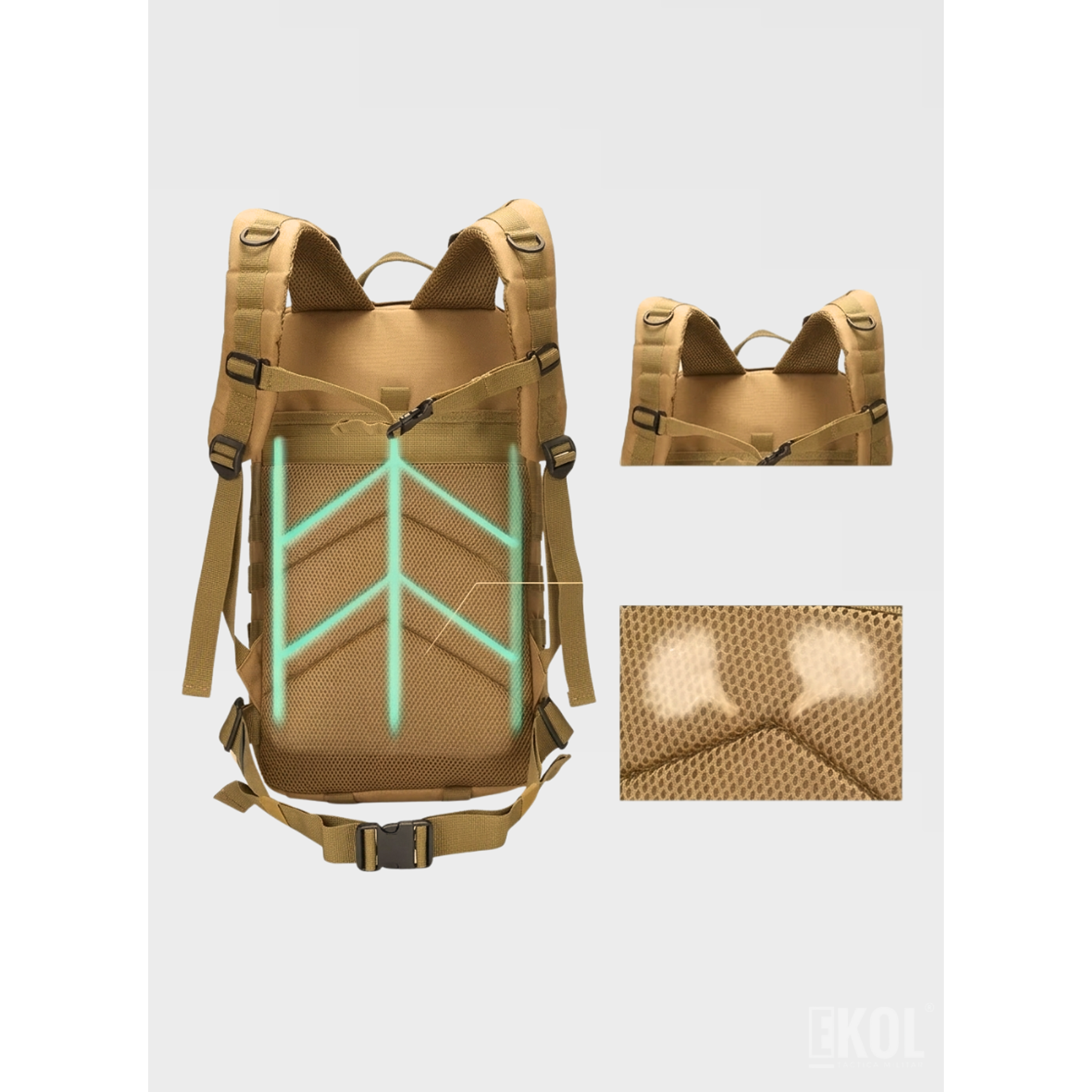 Mochila De Asalto Táctica 25l 3P Trekking Camping Resistente 8