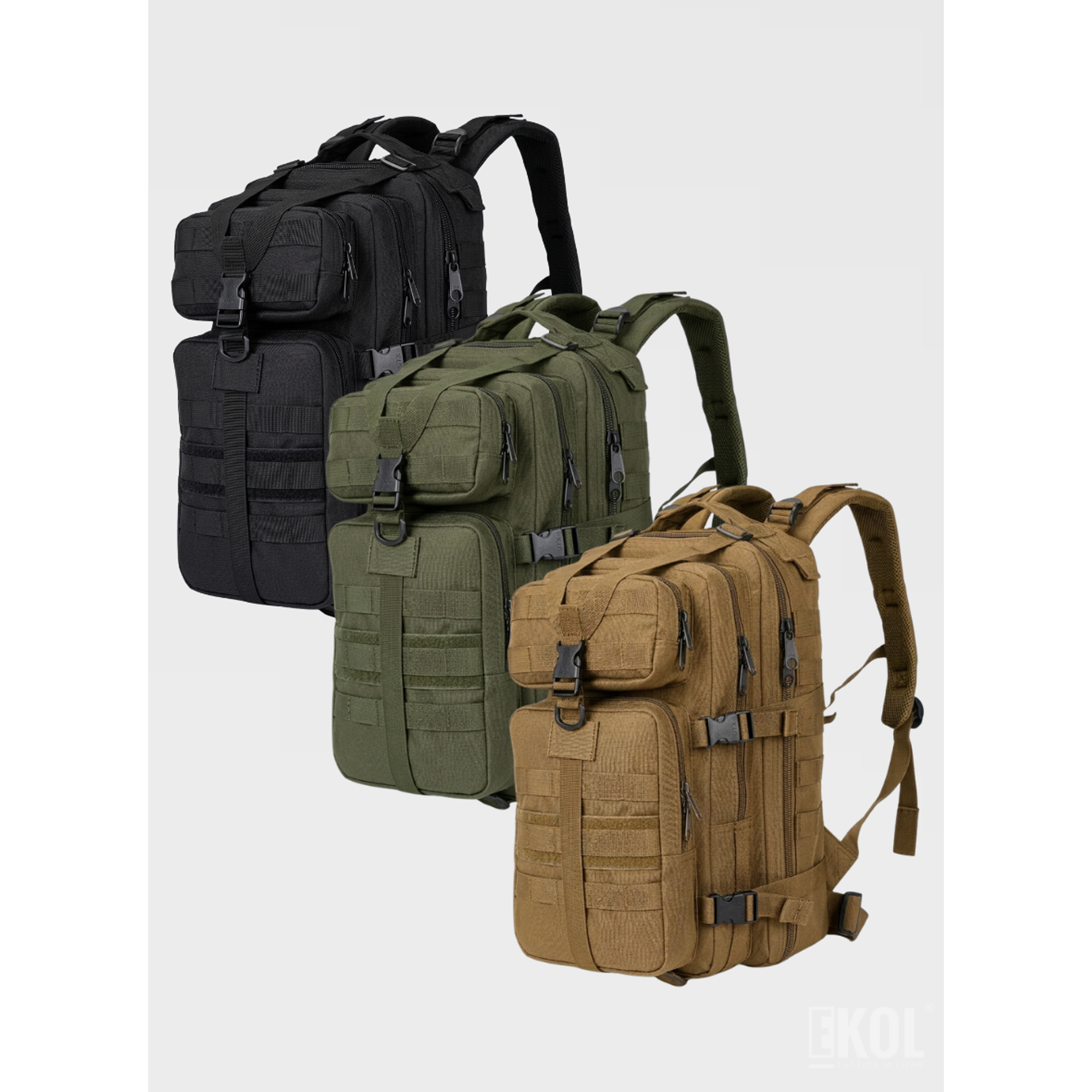 Mochila De Asalto Táctica 25l 3P Trekking Camping Resistente 9