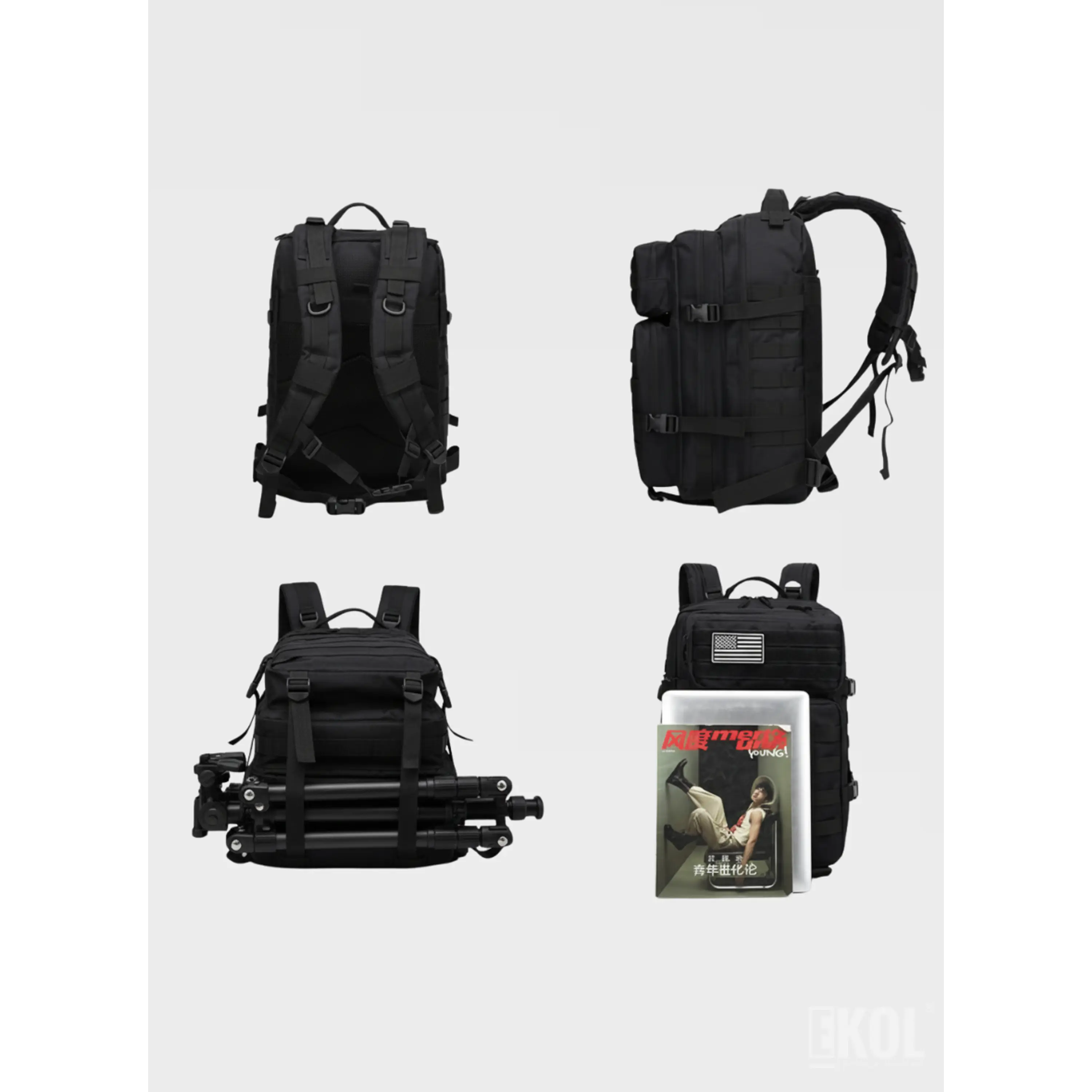 Mochila Militar 45 Litros Gran Capacidad con Sistema Molle para Viajes y Outdoor 7
