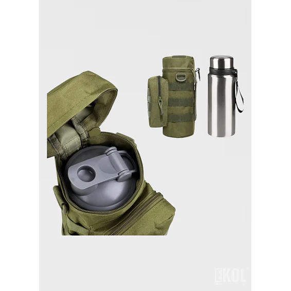 Porta Botella Táctico Militar Sistema Molle - Bolso Ajustable de Alta Resistencia 4