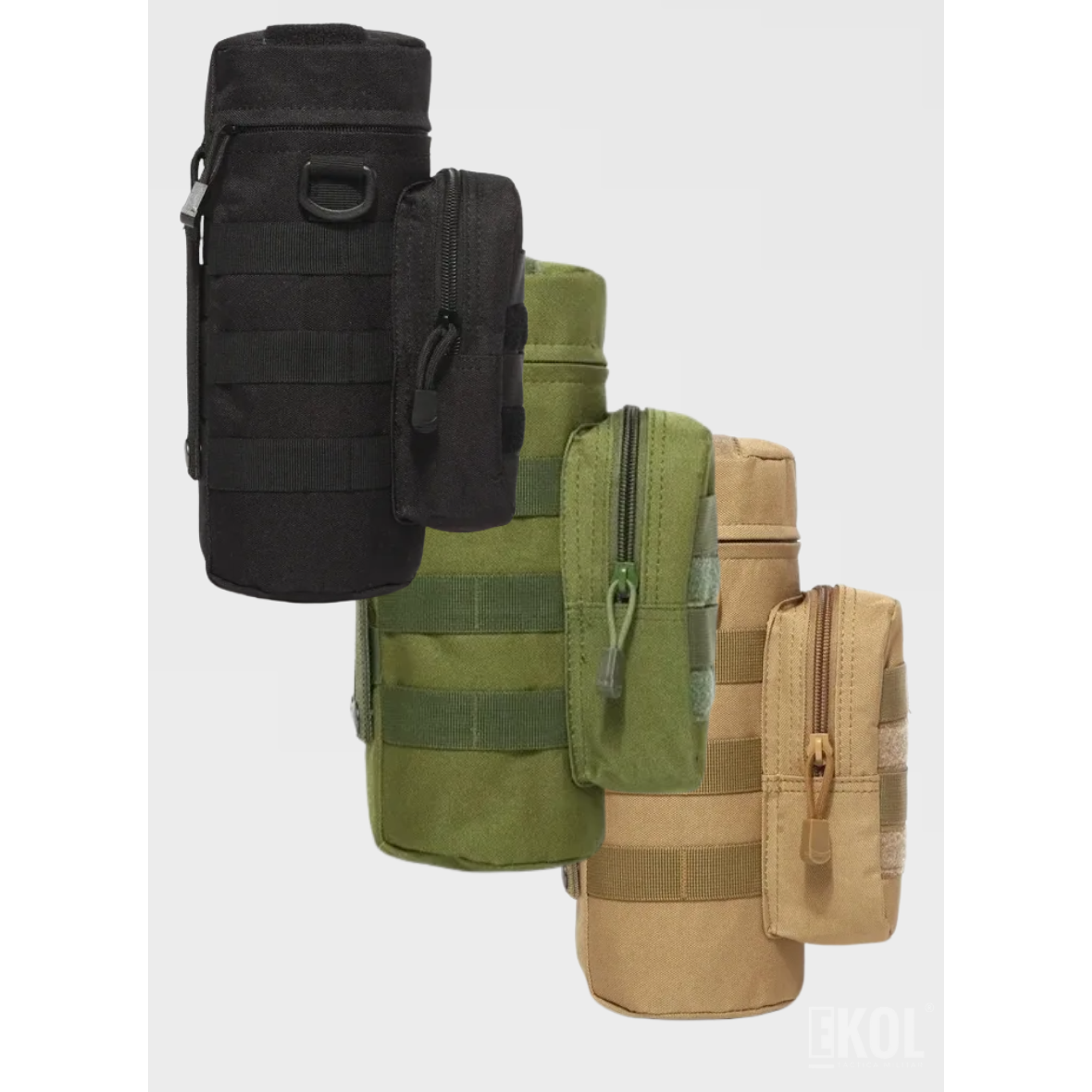 Porta Botella Táctico Militar Sistema Molle - Bolso Ajustable de Alta Resistencia 8