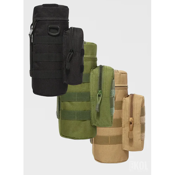 Porta Botella Táctico Militar Sistema Molle - Bolso Ajustable de Alta Resistencia 8