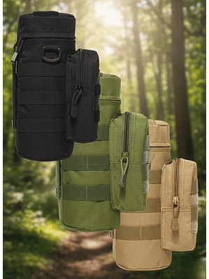 Porta Botella Táctico Militar Sistema Molle - Bolso Ajustable de Alta Resistencia