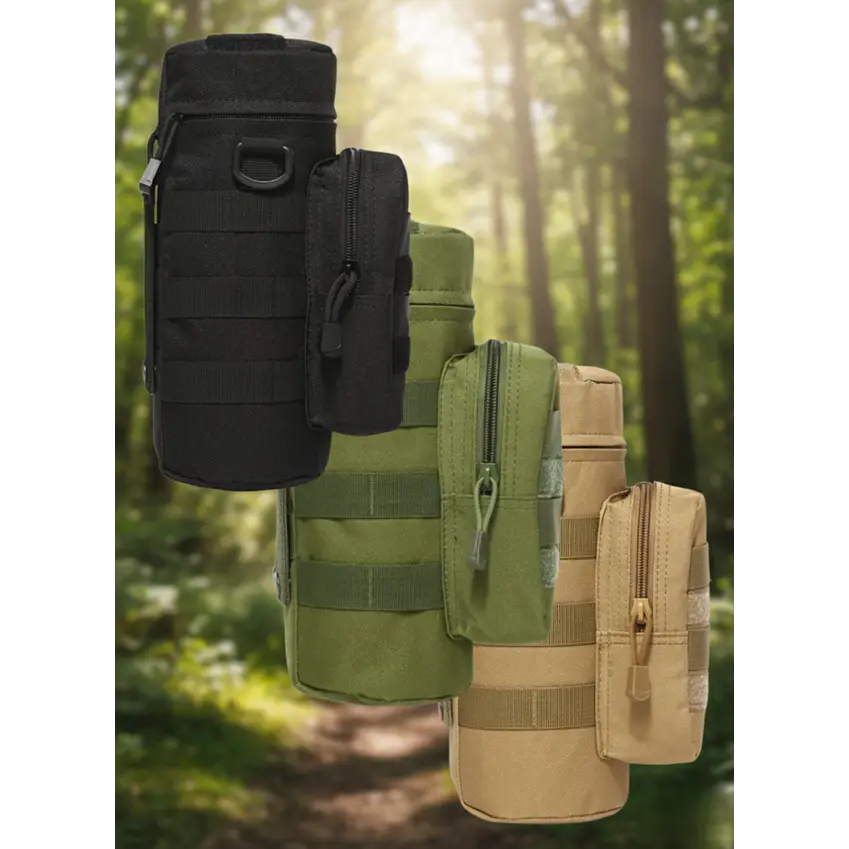 Porta Botella Táctico Militar Sistema Molle - Bolso Ajustable de Alta Resistencia 1