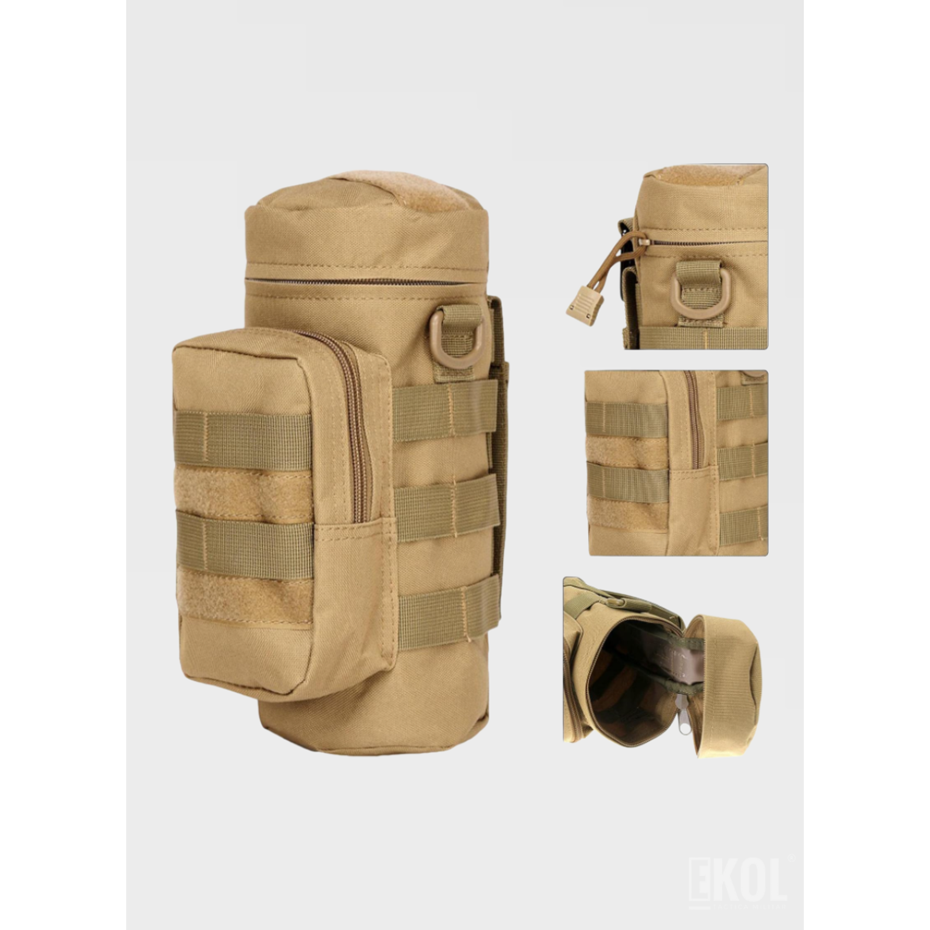 Porta Botella Táctico Militar Sistema Molle - Bolso Ajustable de Alta Resistencia 7
