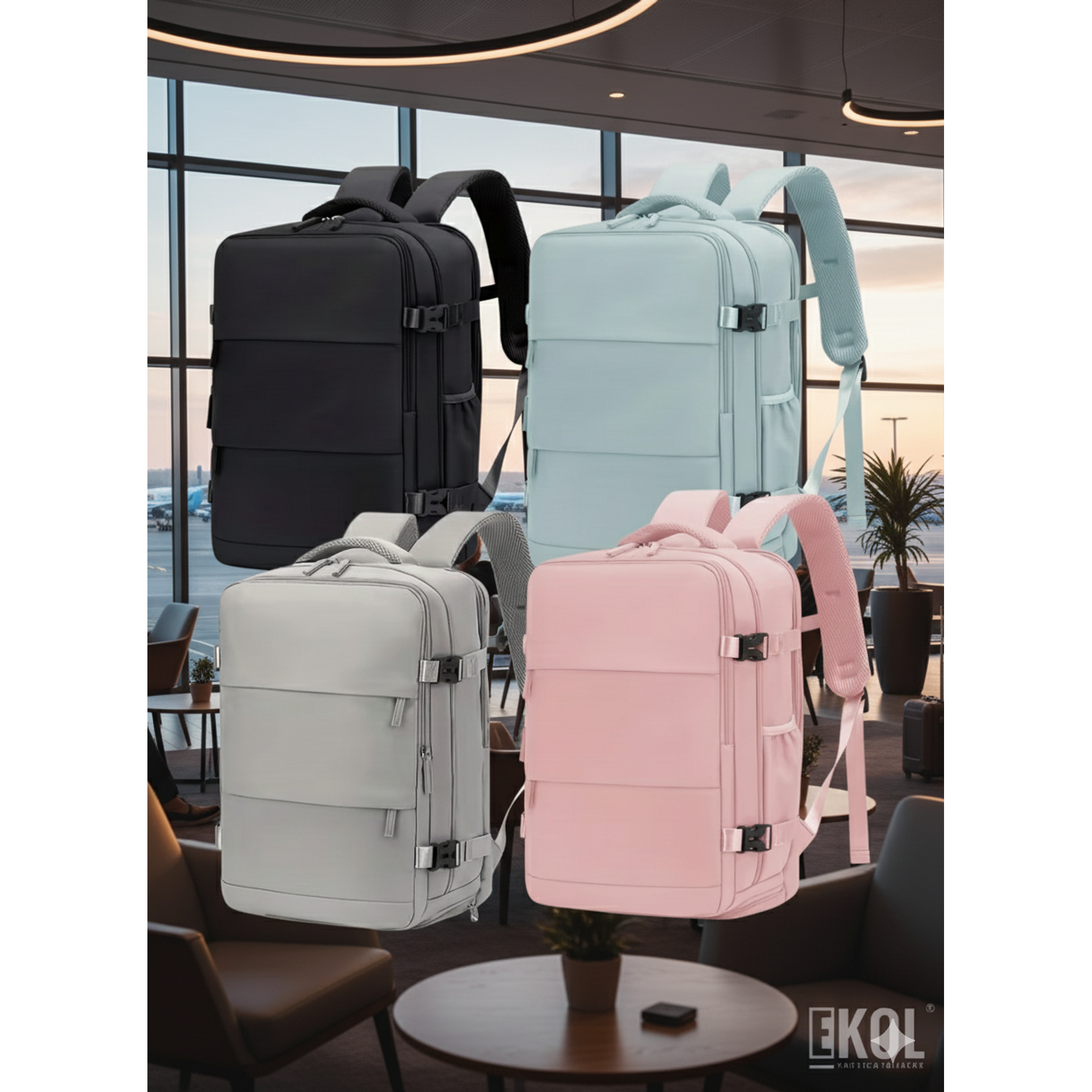 Mochila de Viaje Expandible (30L): Apta Cabina de Avión con Puerto USB 1