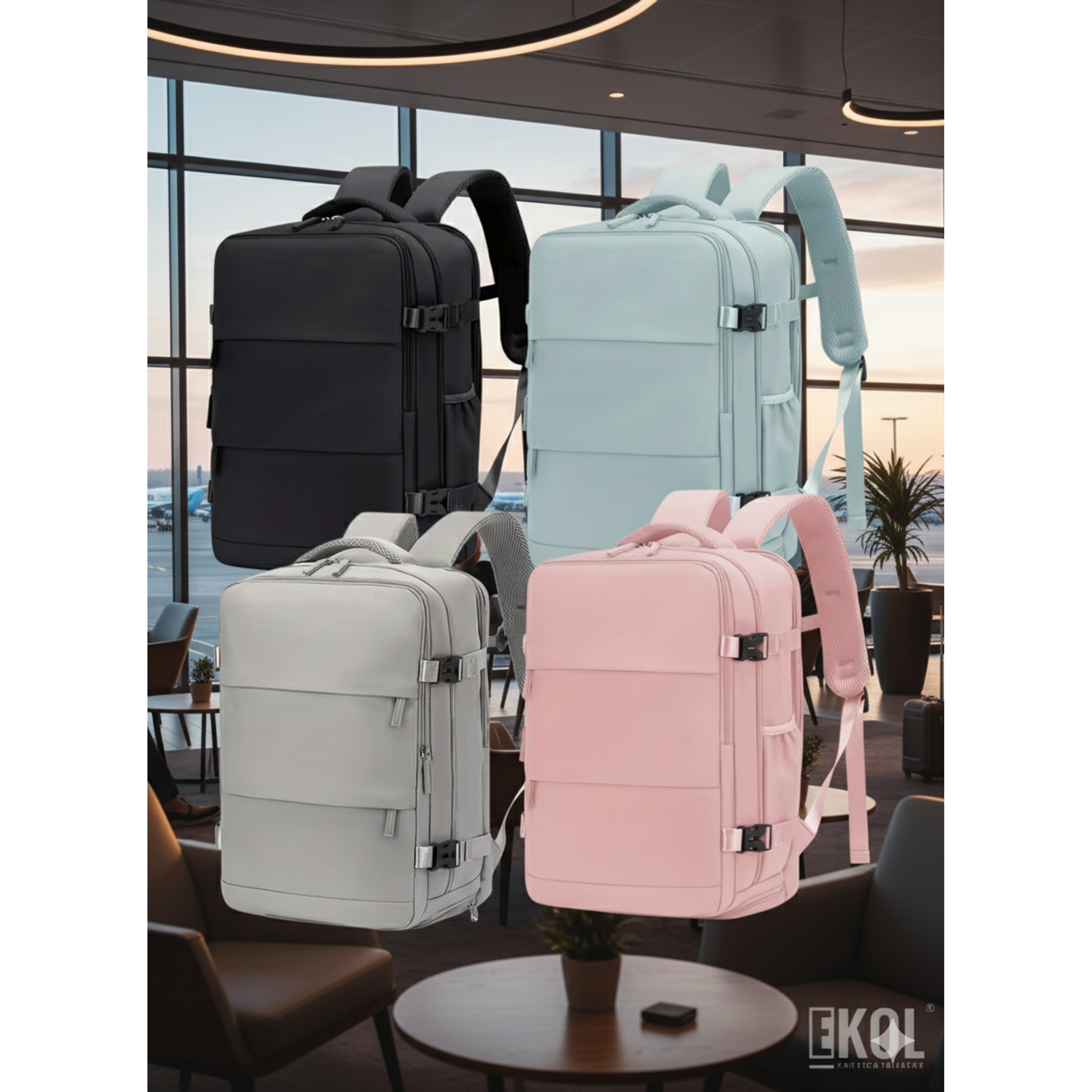 Mochila de Viaje Expandible (30L): Apta Cabina de Avión con Puerto USB 1