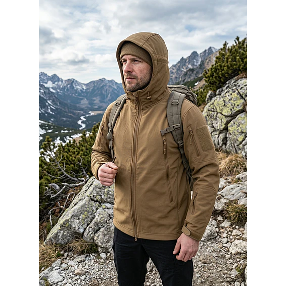 Chaqueta Softshell Táctica Resilent Capucha Impermeable  1