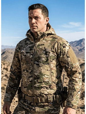 Chaqueta Softshell Tactica Militar Capucha - Impermeable