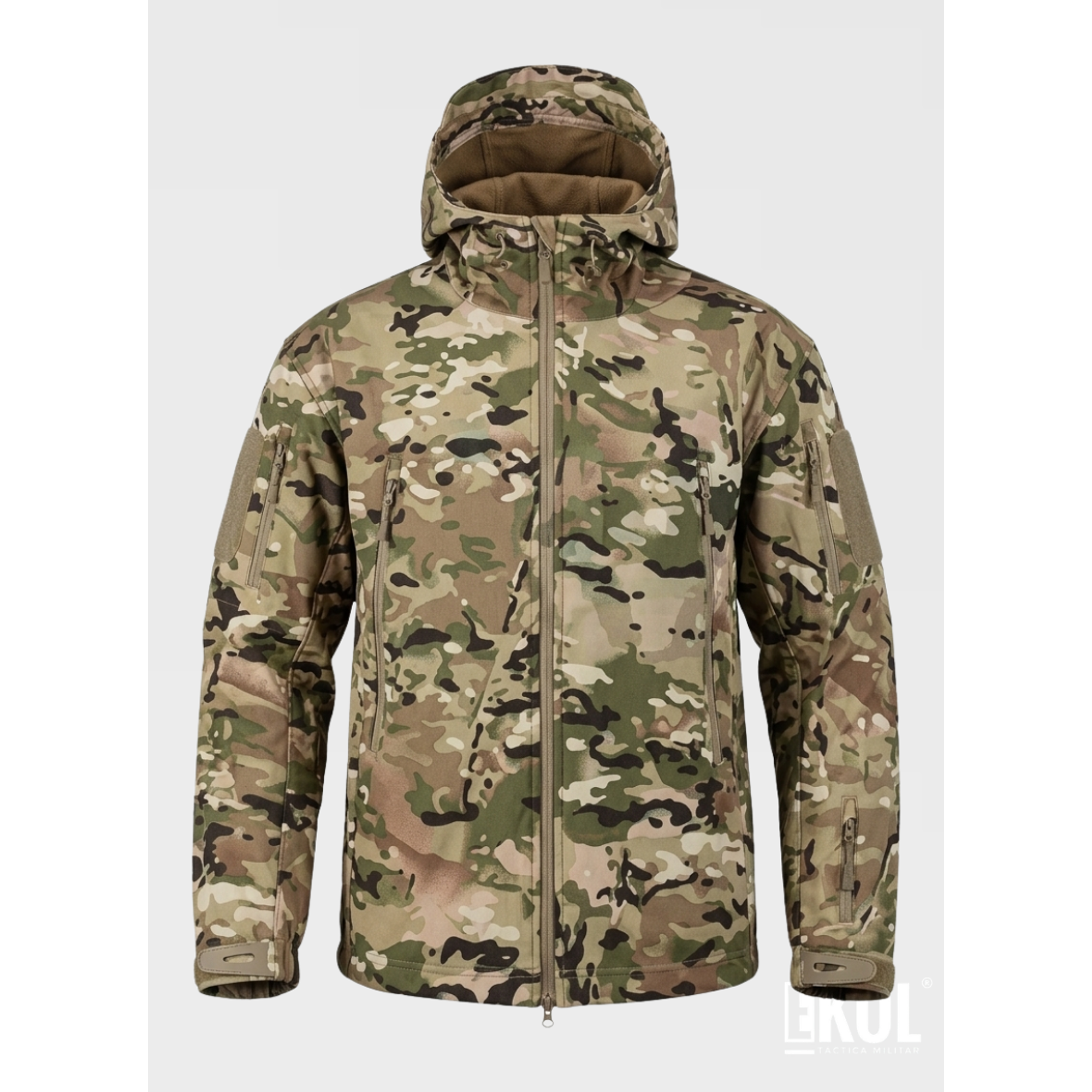 Chaqueta Softshell Tactica Militar Capucha Camuflaje- Impermeable 2