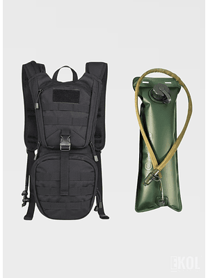 Mochila de Hidratación Táctica Militar 3L - Sistema Molle + Silbato de Emergencia