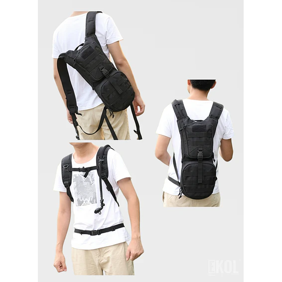 Mochila de Hidratación Táctica Militar 3L - Sistema Molle + Silbato de Emergencia 4
