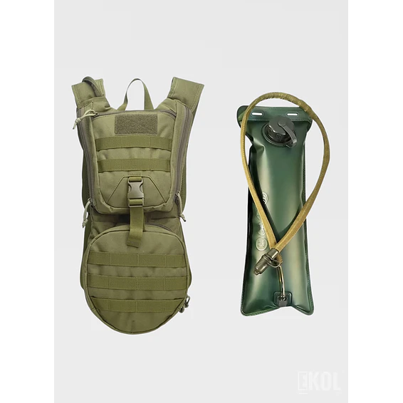 Mochila de Hidratación Táctica Militar 3L - Sistema Molle + Silbato de Emergencia 5