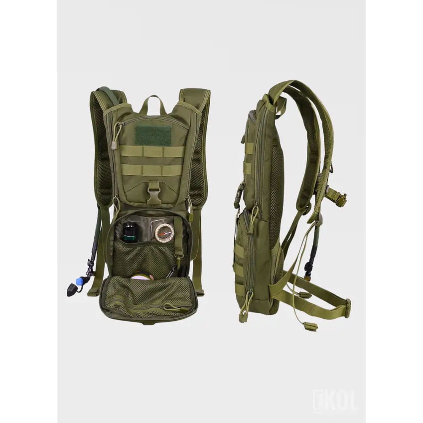 Mochila de Hidratación Táctica Militar 3L - Sistema Molle + Silbato de Emergencia 7