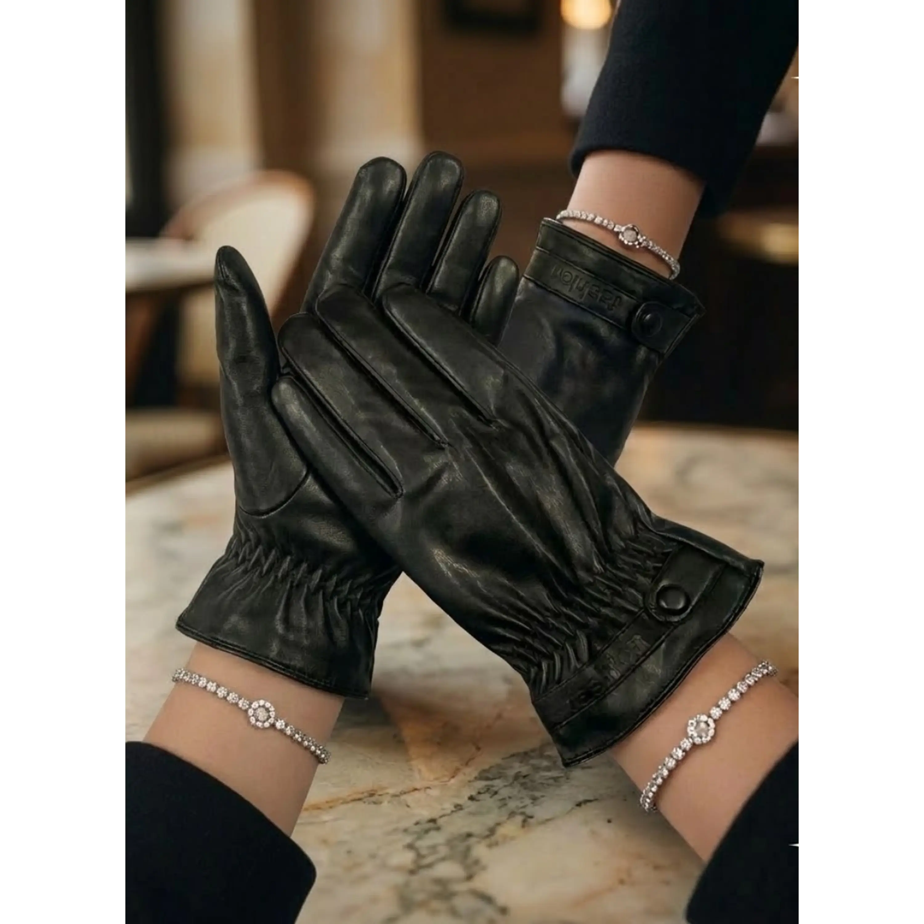 Guantes Mujer Cuero Invierno elegantes 1