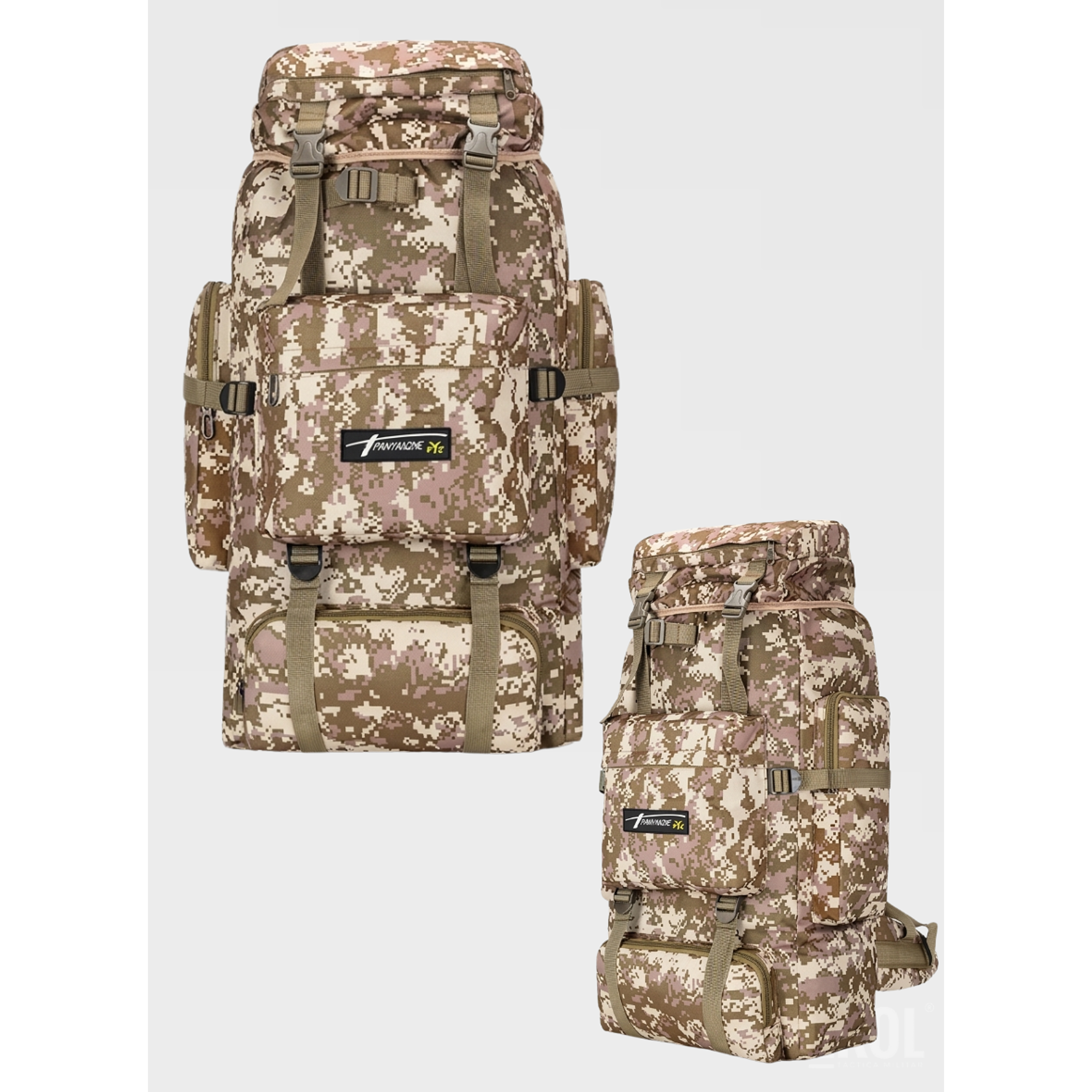 Mochila Camuflaje Táctica Militar 80 Litros Gran Capacidad Impermeable Camping Trekking 3