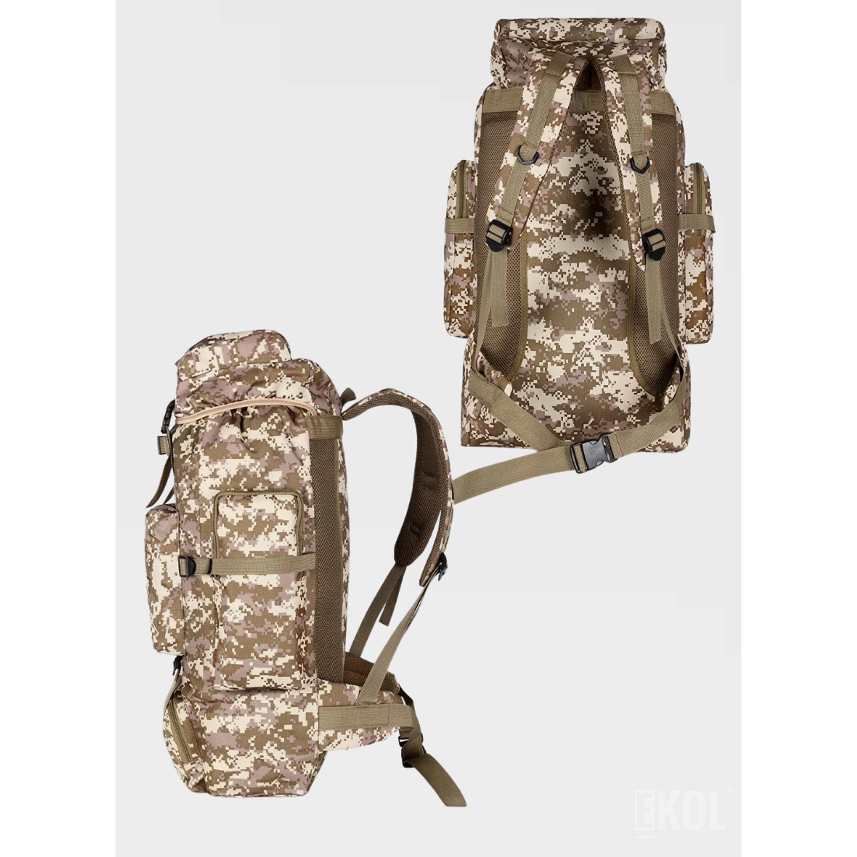 Mochila Camuflaje Táctica Militar 80 Litros Gran Capacidad Impermeable Camping Trekking 5