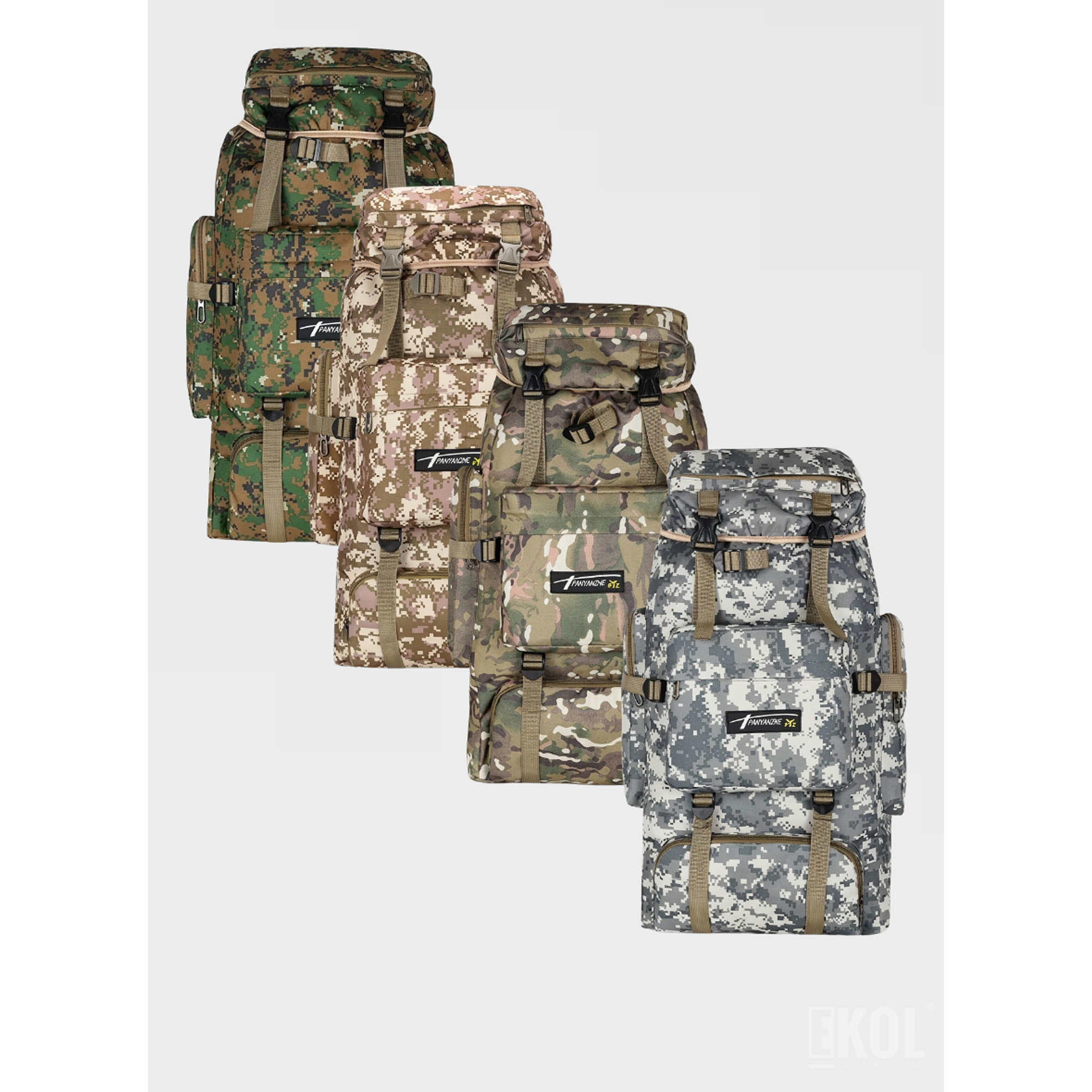 Mochila Camuflaje Táctica Militar 80 Litros Gran Capacidad Impermeable Camping Trekking 8