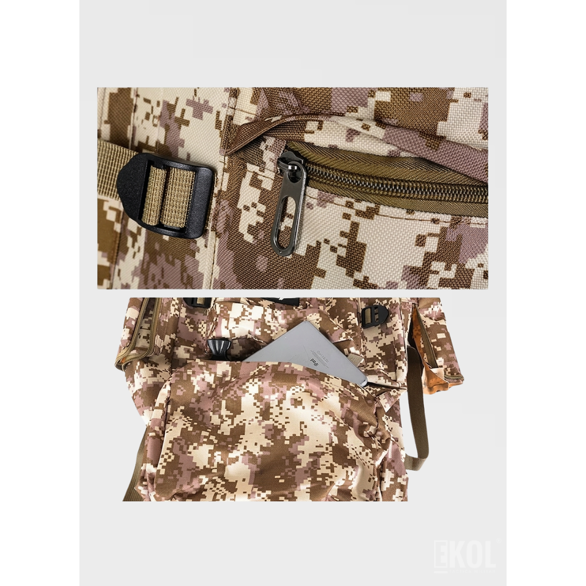 Mochila Camuflaje Táctica Militar 80 Litros Gran Capacidad Impermeable Camping Trekking 9